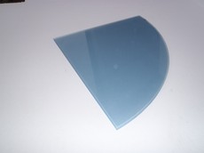 Polička skleněná modrá 1/4 kruhu  350x350x5